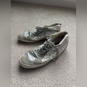 Golden Goose Silver and Gray Sneakers